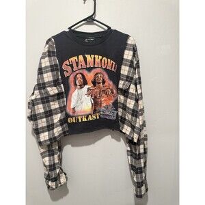 Reworked Upcycle Grunge Oversize Cropped Outkast Top L/XL